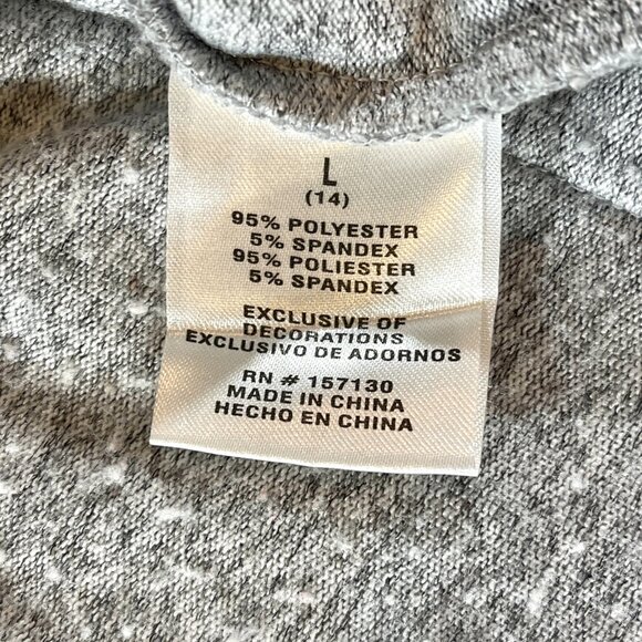 Colortro Girls Grey Soft Candy Cane Sweater Size L 14/16 - Picture 3 of 9